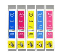 1 Go Ink Set di 5 cartucce di inchiostro per sostituire Epson T0807 (C/M/Y/LC/LM) compatibili/non OEM per stampanti Epson Stylus Photo (5 inchiostri)