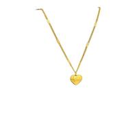 1 Golden heart stainless steel necklace - Simple unisex jewelry, suitable for festival gifts and parties