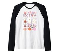1 ° Grado Boo Crew School Groovy Halloween Team Teacher Kids Maglia con Maniche Raglan