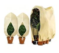 1 grande 2 piccole piante in pile antigelo copertura con coulisse cerniera | Coperture riutilizzabili per piante da esterno, difesa insetti e uccelli per piante in vaso, alberi da frutto, arbusti
