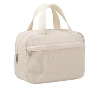 1 grande beauty case da viaggio, borsa cosmetica in corda, borsa da toilette portatile, borsa per cosmetici, grande capacità (bianco), bianco, 9,8 * 7 * 3,55 Zoll