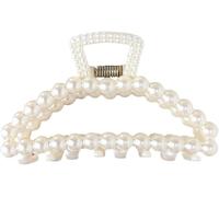 1 grande fermaglio per capelli bianchi per capelli spessi, artiglio per ragazze, grandi fermagli per capelli sottili, fermagli per capelli sottili, clip per capelli con perle finte, clip a ganascia
