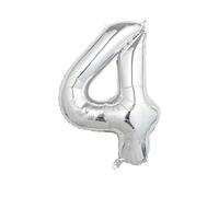 1 grande palloncino in alluminio a forma di numeri per bambini, ragazzi e ragazze, 101,6 cm, viola lavanda, grande palloncino in alluminio a forma di numeri per (Silver, 4)