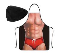 1 Grembiule Da Cucina, 1 Cappello Da Chef, Grembiule Divertente Personalizzato, Grembiule Impermeabile E Resistente All'olio, Design Creativo Personalizzato, Adatto per Barbecue, Campeggio E Cucina