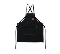 1 grembiule di tela spessa for lavori elaborazione del commercio estero, cowboy, orticoltura, caffetteria, cucina impermeabile(1Pc black)
