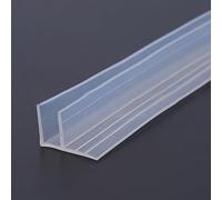 1 guarnizione per doccia, 2 m, a forma di F, in gomma trasparente, adatta per porte in vetro da 6 mm