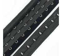 1 iarda 3 file di estensione per reggiseno, gancio per biancheria intima, nastro per fibbia posteriore, estensione per corsetto, cinturino, nastro per accessori da cucito fai da te - Nero - 1 iarda