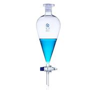 1 imbuto conico separatore a forma di pera da 30 ml a 1000 ml con pistone smerigliato in vetro for laboratorio in vetro(1000ml No.24 caliber)