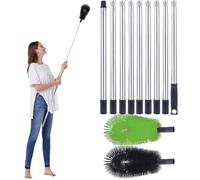 1 Impostare gli strumenti per il detergente per grondaia da terra, detergente per grondaia a maniglia retrattile e spazzola portatili, sicuri e stabili, facili da installare per foglie pulite, r