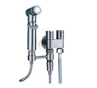 1 In 2 Out Valvola Di Controllo Doppio Bidet Portatile Spruzzatore For WC Mini Rubinetto Kit Lavaggio Sedere Doccetta Alta Pressione Dell'Acqua(Gray)