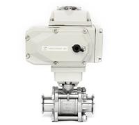 1" inch 304 stainless steel Clamp 50.5mm 1.6mpa 304 motorized electric three-piece tri clamped Ball Valve(220VAC)