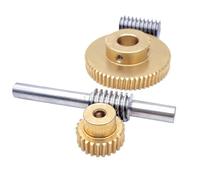 1 ingranaggio a turbina in rame con albero a vite senza fine in acciaio inossidabile da 0,8 m, 20/25/30/35/40/50/60 denti (verme B, 5 mm, 35 denti-6 mm)