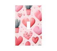1 interruttore a levetta singola piastra da parete decorativa piastra di commutazione, pianta cactus cuori rosa copertura interruttore luce San Valentino per camera da letto soggiorno decorazione