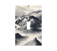 1 interruttore a levetta singola piastra decorativa da parete, bianco e nero, paesaggio di montagne e fiumi, copertura per interruttore della luce per camera da letto e soggiorno