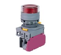 1 interruttore a pressione FXBY6 da 22 mm, con luce momentanea, testa di aereo, in plastica, 12 V, 24 V, 110 V, 220 V, 10 A