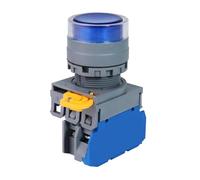 1 interruttore a pressione FXBY6 da 22 mm, con luce momentanea, testa di aereo, in plastica, 12 V, 24 V, 110 V, 220 V, 10 A