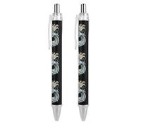 1 Is on Dolphin - Penna a sfera con stampa divertente, retrattile, fusto rotondo, punta fine da 0,5 mm, 2 pezzi, come da immagine 3