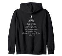 1 John 1:7 Walk in The Light - Christian Faith Bible Verse Felpa con Cappuccio