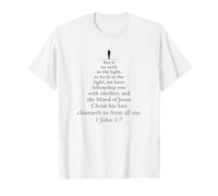 1 John 1:7 Walk in The Light - Christian Faith Bible Verse Maglietta