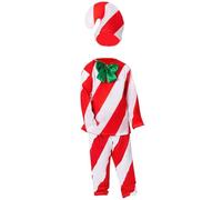 1 Juego De Disfraces Navideños para Niños, Disfraz De Papá Noel con Bastón De, Caja De Regalo, Disfraz De Navidad para Niños.