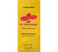 1 Kg Caffe' in grani SUPER CREMA Torrefazione caffe' el tostador TOSTATO A LEGNA