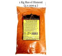 1 KG Ras El Hanout Rosso Ras Hannout Marocco Couscous Tagine Spezie - 5 x 200 G
