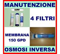 1 KIT FILTRI x4 FILTRI + 1 MEMBRANA 150 GPD DEPURATORE ACQUA - IMPIANTO A OSMOSI