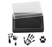 1 kit impronta Bebe, nero 6 x 9 cm, tampone inchiostrante riutilizzabile, adatto per impronta mano piede neonato