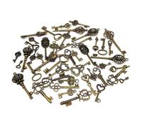 1 kit include 46 pezzi di chiavi vintage decorative dall'aspetto antico for ciondoli Steampunk, creazione di gioielli con ciondoli in ottone antico retrò H