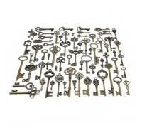 1 kit include 69 pezzi di chiavi vintage decorative dall'aspetto antico for ciondoli Steampunk, creazione di gioielli in ottone antico retrò M