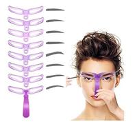 1 kit per modellare le sopracciglia, 8 stili, riutilizzabile, con manico e cinturino, lavabile, colore sopracciglia, occhi