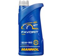 1 L MANNOL Favorit 15W-50 Olio Motore API SL/CH-4 Per Motori A Benzina E Diesel