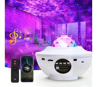 1 Lampada Da Proiezione A Led Con Cielo Stellato Romantico, Telecomando Wireless E Usb, Controllo Della Musica, Effetto Acqua Ed Effetto Laser, Per L'atmosfera Del Soffitto Della Camera Da Letto E Aiu