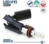 1 Lampada LED H15 CANbus Luci Diurne + Abbaglianti Luce Bianca 6000LM Auto Moto