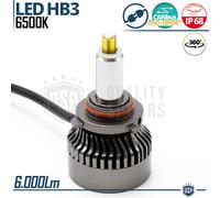1 Lampadina FULL LED HB3 CANbus Luce Bianca POTENTE 6000LM 6500K NO ERRORI auto