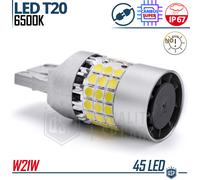 1 Lampadina LED T20 W21W NO ERRORI Super CANbus Luce Bianca Intensa 3600LM 6500K