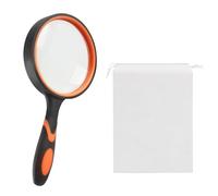 1 lente d'ingrandimento da 10 volte, 1 borsa, anti-caduta ad alta risoluzione, lente da 75 mm, adatto per leggere libri e osservare insetti (arancione)