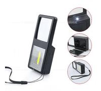 1 lente d'ingrandimento tascabile asferica con funzione di illuminazione a LED e custodia protettiva nera