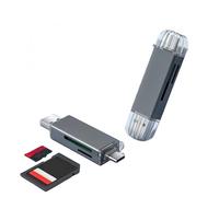 1 lettore di schede SD 2 in 1 USB C e USB A, doppio slot per schede di memoria SD/TF (Micro SD), compatibile con iPhone 16/15 Pro Max e successivi, Samsung Galaxy, Google Pixel, MacBook Plug & Play