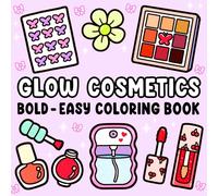 1 Libro [Glow Cosmetics] Libro da colorare Coco per adulti e bambini, audace e facile da usare, include motivi per trucco, cura della pelle, prodotti di bellezza, gioielli, borse cosmetiche, disegni g