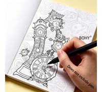 1 libro per disegnare e colorare con linee, 22 motivi , 1 libro per colorare con linee di doodle, 1 libro per adulti per decomprimere e guarire attraverso la pittura e il disegno, penna non