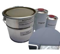 1 Litri Set 2K Vernice per Auto Ral 5004 Blu Opaco Tinta Unita Non Messa Punto