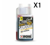 1 LITRO OLIO IPONE 2T 100% SINTETICO SAMOURAI ESSENZA FRAGOLA RACING