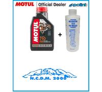 1 LITRO OLIO PER MISCELA MOTUL 710 2T 100% SINTETICO + MISURINO POLINI