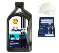 1 Litro Originale Shell Advance 4T Ultra 15W50 Olio Motore Moto