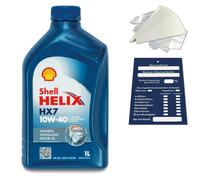 1 Litro Originale Shell Helix Hx7 Olio Motore 10W40 Incl. Imbuto + Rimorchio