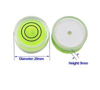1 livella a bolla circolare in acrilico PMMA 20 * 9mm, elemento di livellamento universale in metallo rotondo 20 * 6mm(Acrylic-YY-2009)