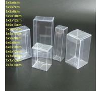 1 lotto = 10 pezzi Scatole di imballaggio in PVC trasparente da 5x5x6/7/8/12/13/20 cm all'ingrosso, ideali per matrimoni, Natale, cioccolatini, mele candite, regali e eventi 10 pzPolicloruri di vinile