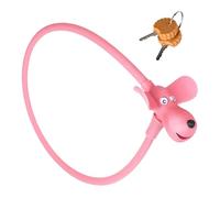 1 lucchetto creativo per bicicletta, per bambini, filo di acciaio ispessito, protezione in silicone, con due chiavi, adatto per lucchetti della bicicletta, ecc. (rosa)