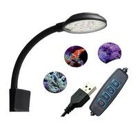 1 luce per acquario, lampada a clip per acquario, con luce bianca e bianca e rossa, 7 W, per acquari da 20 a 40 cm, adatta per piante acquatiche e acquari d'acqua dolce